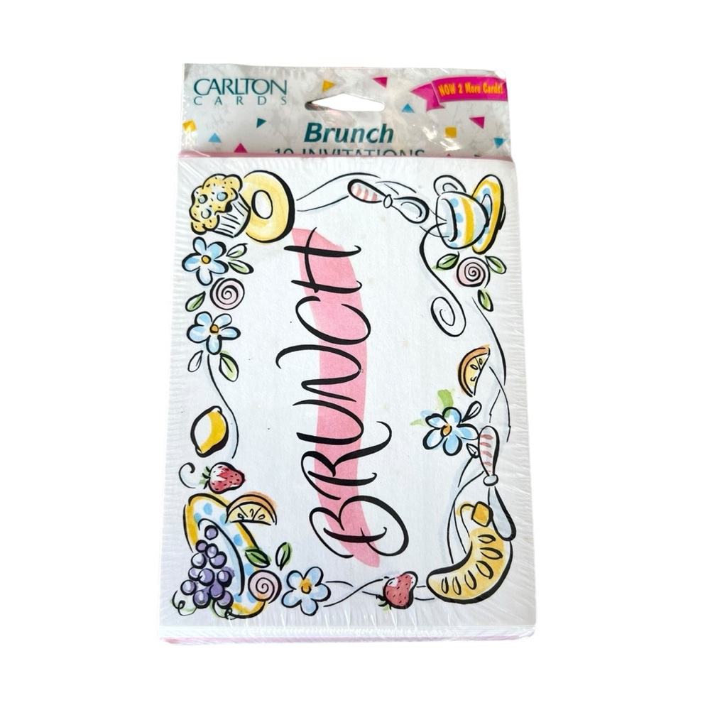 10 Vintage 90s Brunch Invitation cards envelopes NWT Carlton Cards